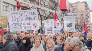 Protest Srba u Kosovskoj Mitrovici