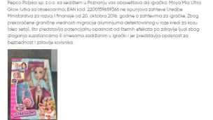 Lutka povučena sa tržišta 