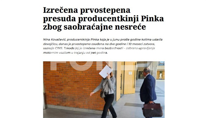 Prvostepena osuda za Kovačević