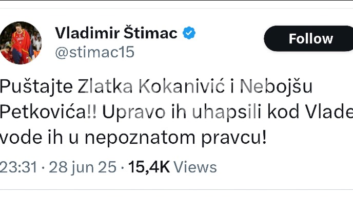 Uhapšeni Kokanović i Petković