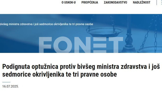 Optužen ministar i saučesnici