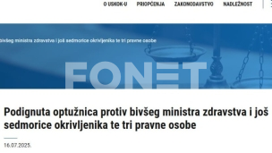 Optužen ministar i saučesnici