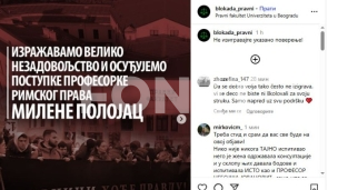 Osuda postupka profesorke 