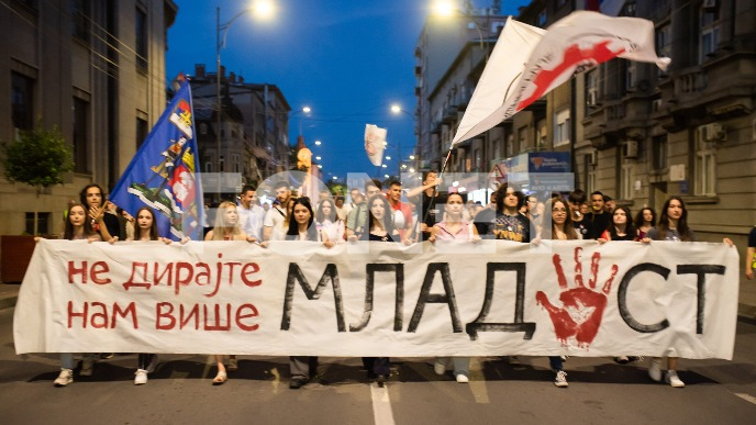 Protest ispred TV Niš