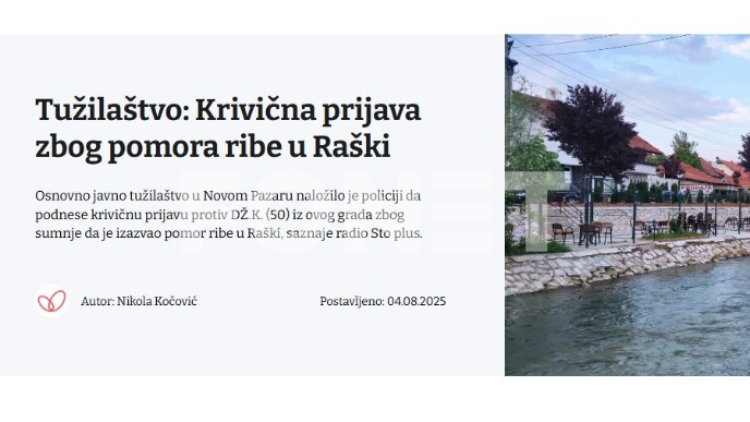Prijava zbog pomora ribe 