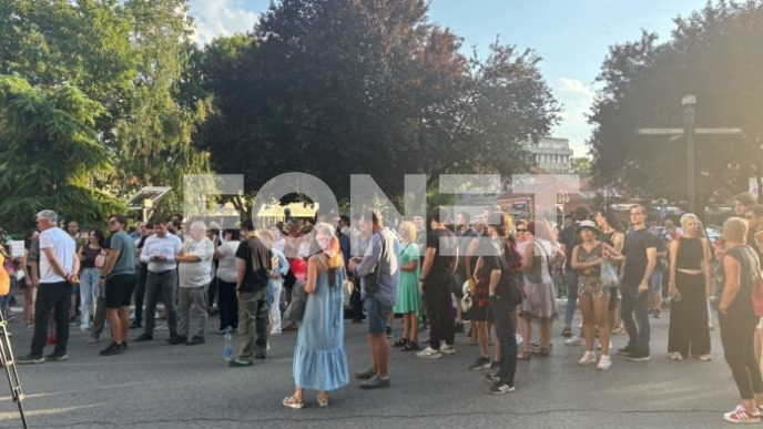 Okupljanje ispred skupštine 