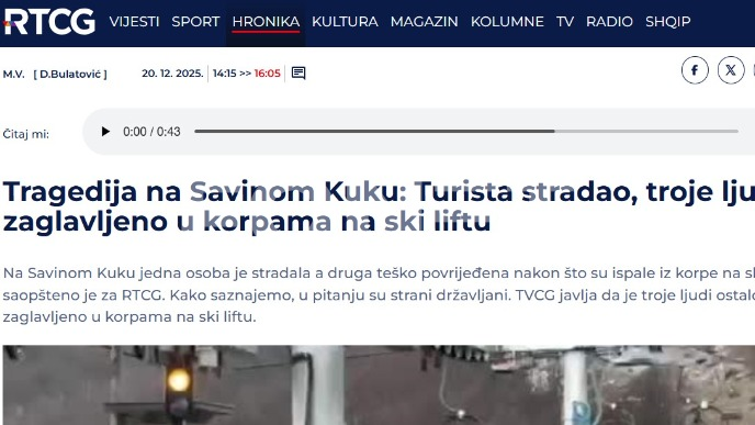 Na žičari zaglavljeno dvoje