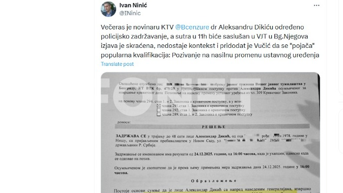 Sutra saslušanje novinara