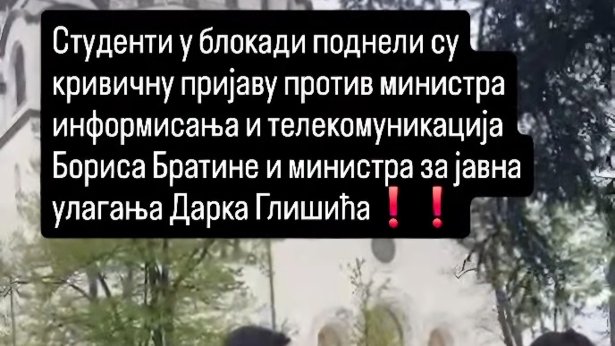 Prijave protiv ministara