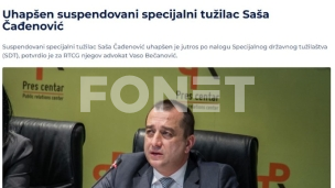 Uhapšen tužilac Čađenović
