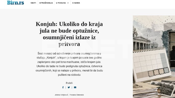 Krajem jula ističe pritvor