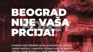 Protest ispred Skupštine grada