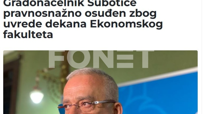 Osuđen gradonačelnik Subotice 