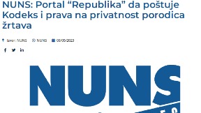 NUNS: Osuda pisanja "Republike"