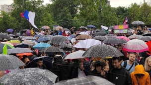 Protest u Dnevniku RTS